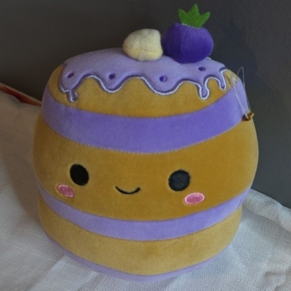 Squishmallows Paden Blueberry Pancakes 8 Inch Plush Tan Purple Breakfast Toy